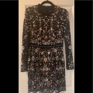 Needle & thread Ella Lace Long Sleeve Mini Dress